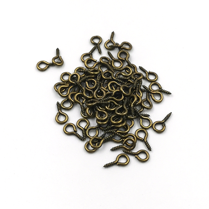 Mini épingles à vis pour la fabrication de bijoux, 100 – 200 pièces/lot, perles, crochets filetés, œillets, fermoirs, fournitures de bricolage