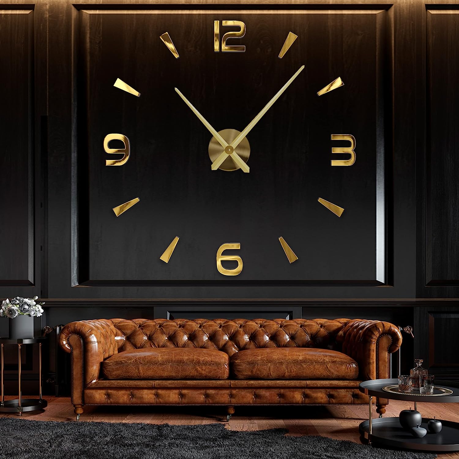 Relógio de parede moderno de 27 "~ 47", para decoração de sala de estar, sem moldura, faça você mesmo, com número de espelho, adesivo para decoração de quarto de casa