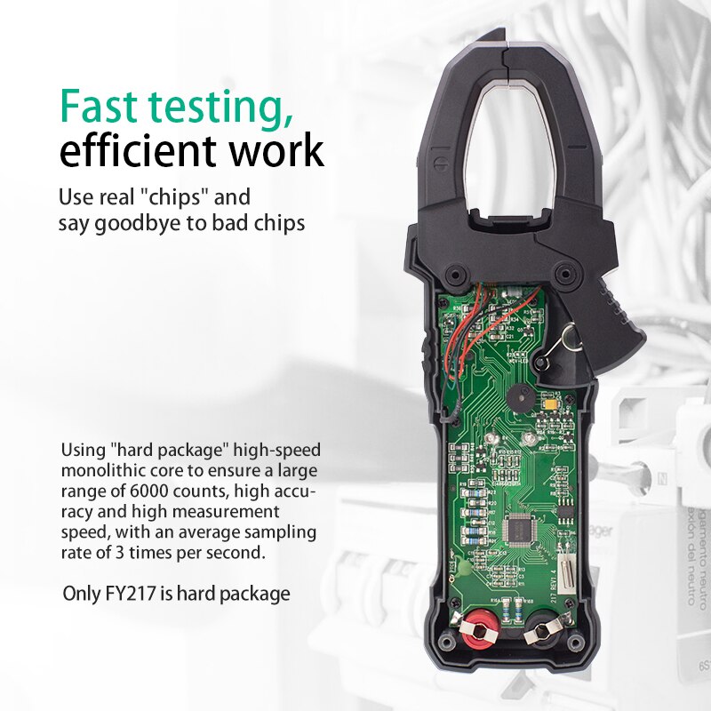 Mastfuyi FY212 / FY217 Digital Clamp Meter 600A AC Current AC/DC Voltage True RMS Auto Range VFD Capacitance NCV Tester Ammeter