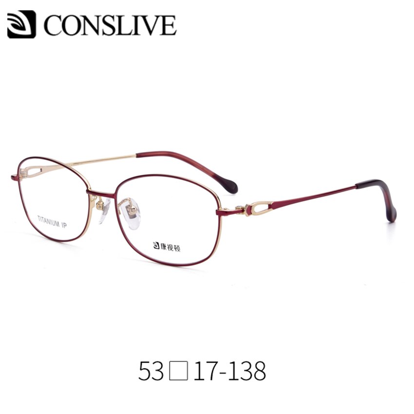 Pure titanium brillestel kvinder rød pink nærsynethed multifokale briller kvinder titanium optiske brillestel  f66021