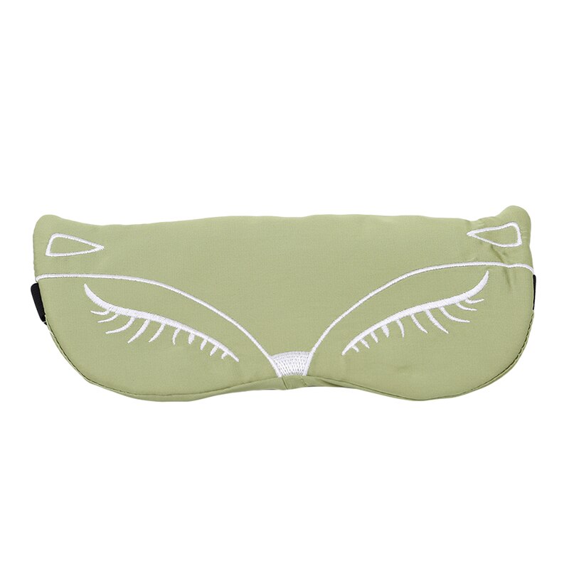 Naturligt siden sömn andningsbar ögonmask räv ögonskugga sömn flerfärgad mask bandage ögon sovmask ögonlapp: Grön