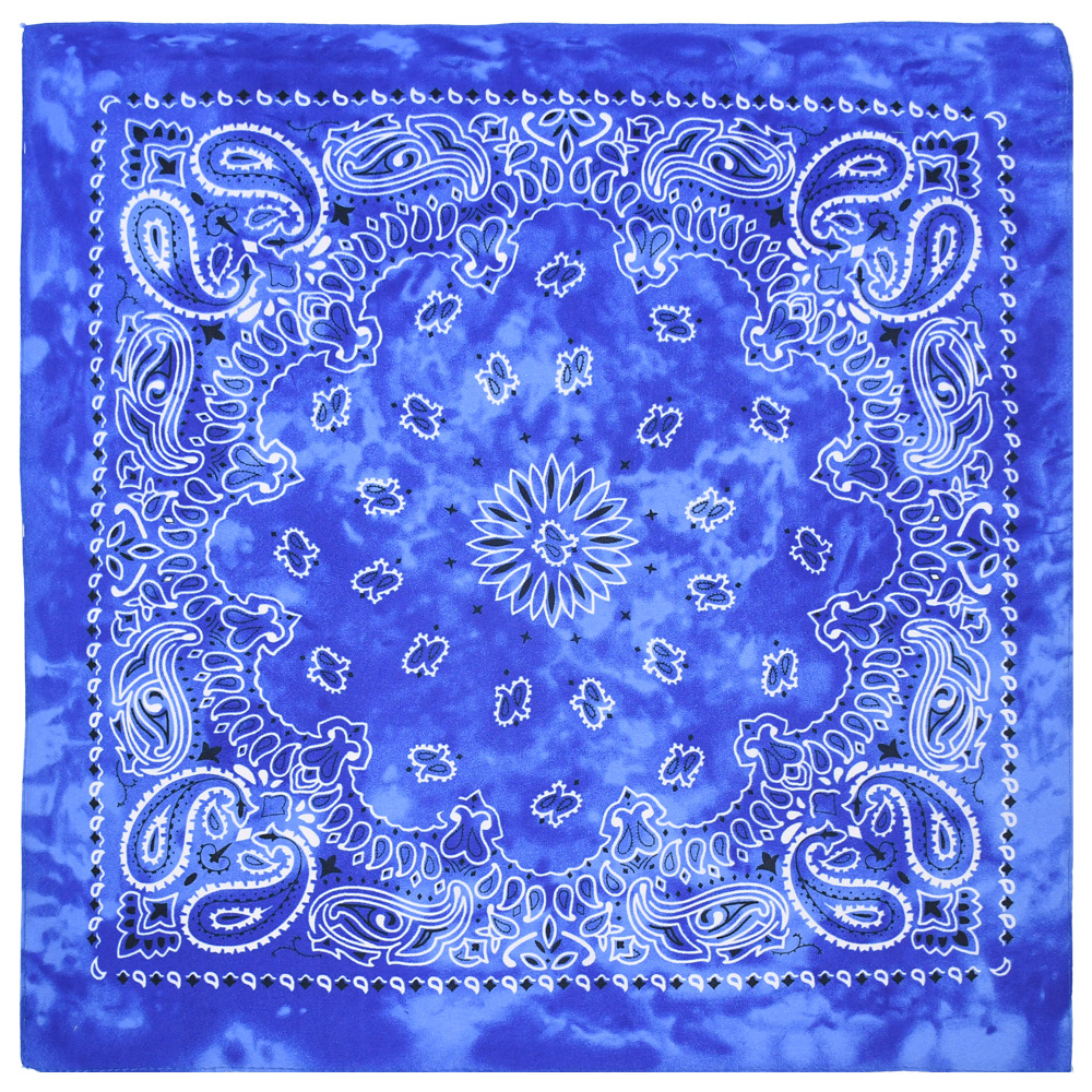 Für Männer/Frauen Kopftuch Hip-Hop Paisley Bandanas Halstuch Punk Tie-Dye Sport Kopfbedeckung Quadratisches Stirnband Wickelschal Zubehör: Blau