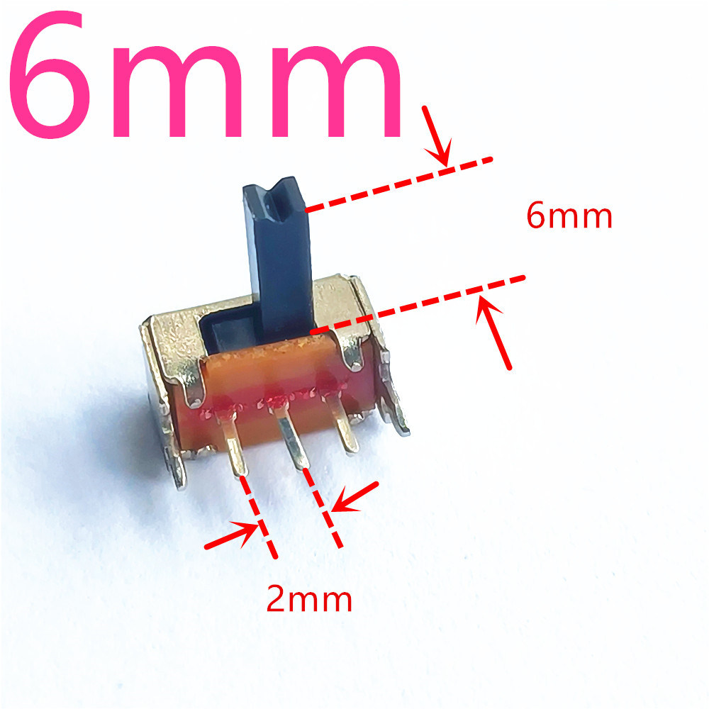 20pcs/lot 6 Sizes SK12D07 Toggle Switchs 3Pin PCB 2 Position 1P2T SPDT Miniature Slide Side Knob SK12D07VG4: Gold