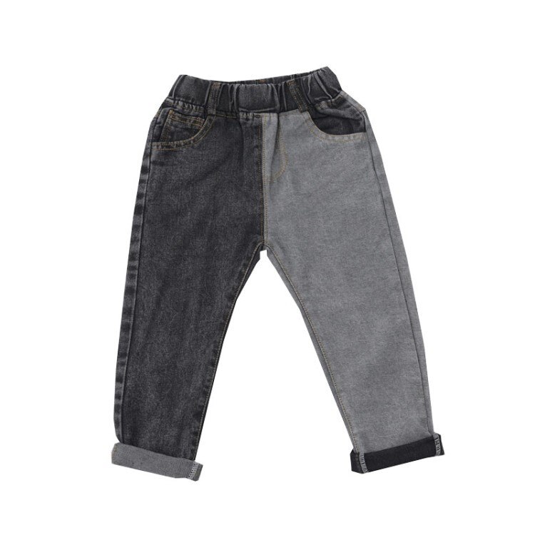 Color block moda jeans bambino Casual Denim abbigliamento per bambini cotone ragazzi pantaloni lunghi bambini ragazze abbigliamento pantaloni sportivi primavera