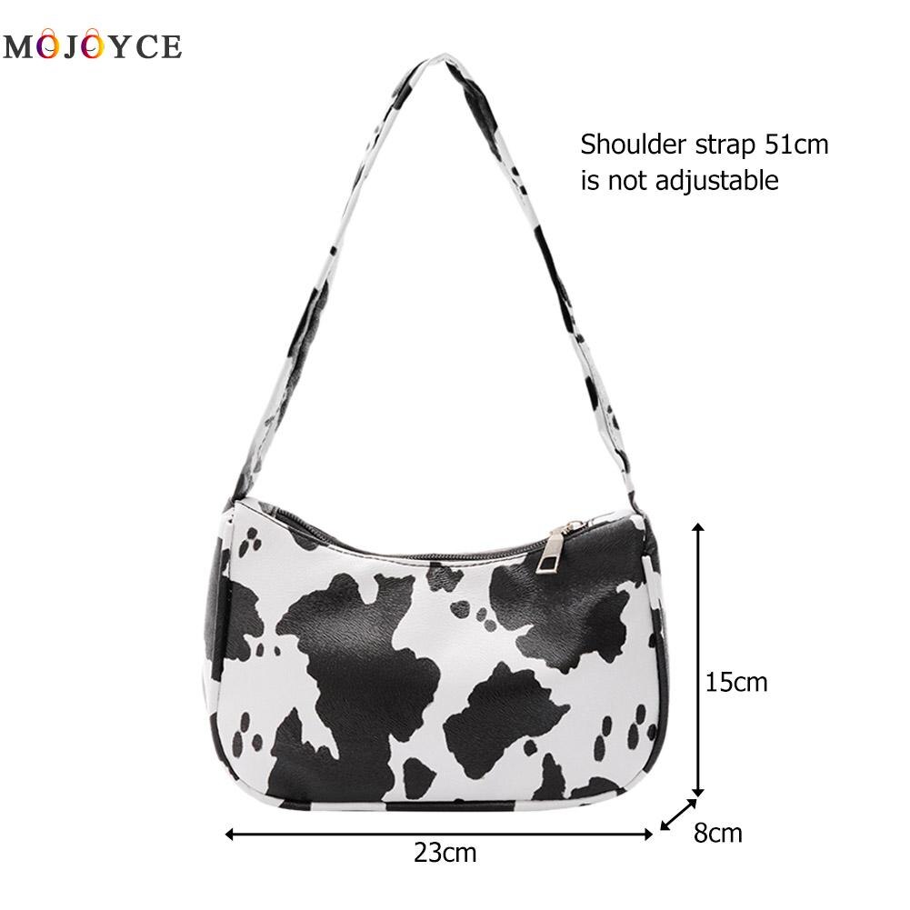 Moda vaca dot impresso underarm sacos para as mulheres 2020 couro do plutônio pequenos sacos de ombro casuais feminino bolsa viagem rua totes
