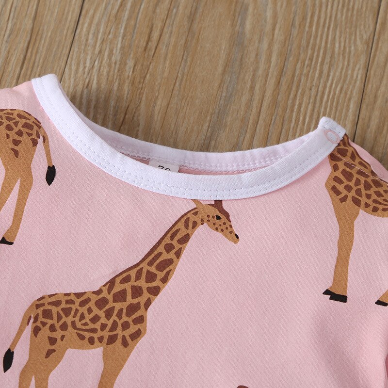 Automne printemps bébé vêtements bébé garçons filles combinaison dessin animé Girffe Animal barboteuses nouveaux vêtements