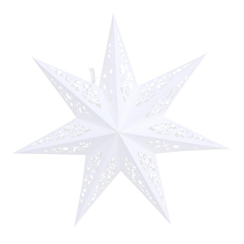 1pc 45cm papirfolde lampeskærm udhulet stjerne dekorativt lysdæksel julevindue hængende vedhæng dekoration ingen lampe