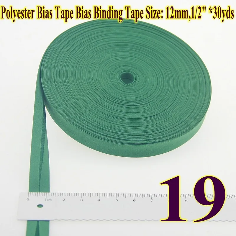 Hoogwaardig polyester biaisband van 12mm (1/2 cm breed en ) x 30 meter lang voor doe-het-zelf naaiprojecten.: Lichtgroen