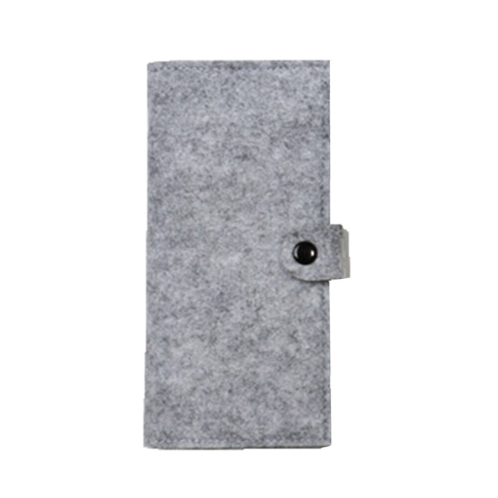 Portatarjetas para hombre y mujer, de estilo informal, monedero de fieltro, organizador multifunción, bolso de mano de gran capacidad, Delgado: Light Gray