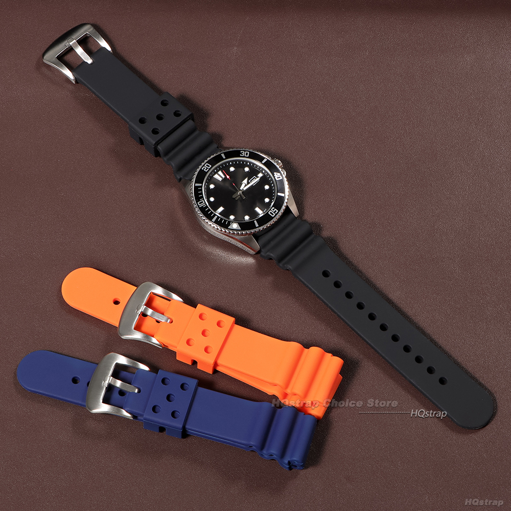 Zachte Siliconen Horlogeband 20mm 22mm Mannen Vrouwen Rubber Horlogebanden voor Seiko SKX007 SKX009 Waterdichte Sport armband