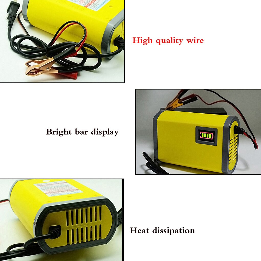 Universal 12V 2A Motorbike Battery Charger LED Display Smart Automotive Motorcycle Car Fast Charge Batteries EU Plug