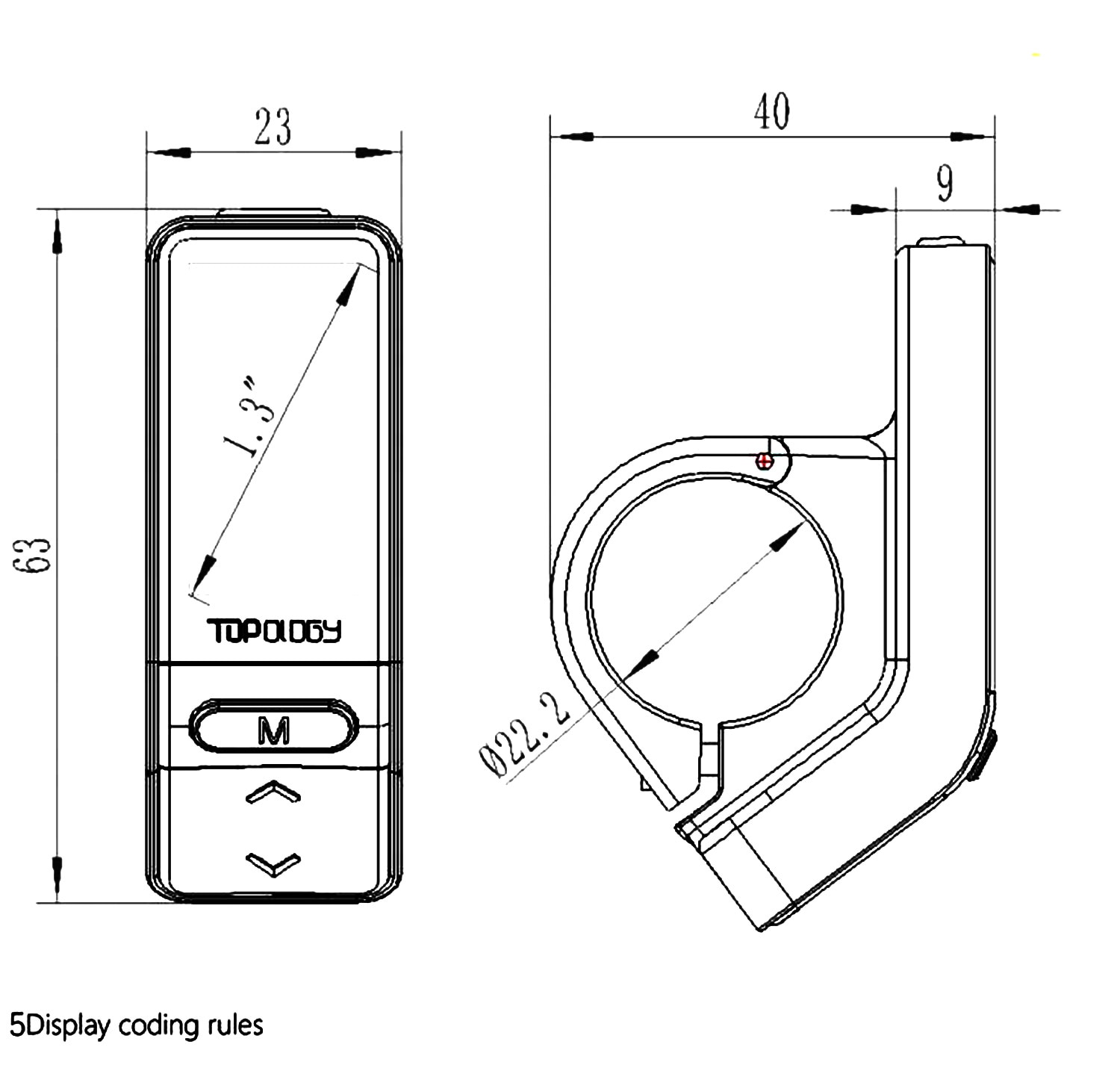 Bafang  sw102 display ebike lcd display ultralätt liten mini bbs 01 bbs 02 bbshd  sw102 display för bafang mid motor