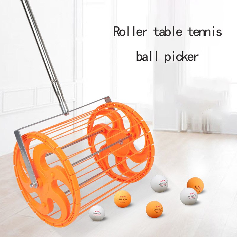 HUISHENG Telescopic Pole Rolling Table Tennis Ball Hopper Catcher Ping pong Ball Picker Receiver Collection 120 Pieces Capacity