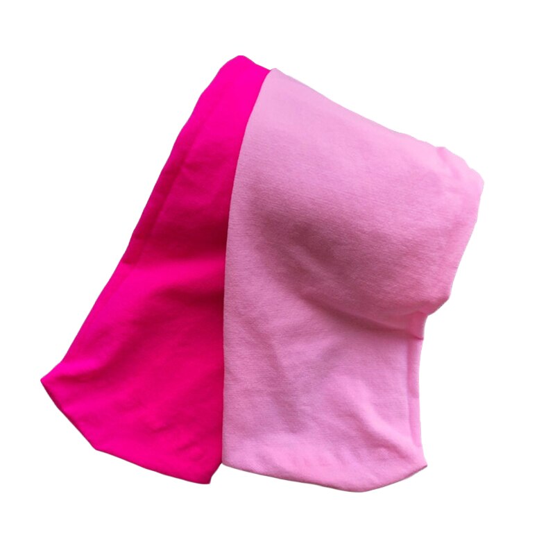 printemps et automne fille couleur bébé velours Ballet collants enfants deux couleurs couture Leggings AB chaussettes enfants danse collants: Rose-Pink