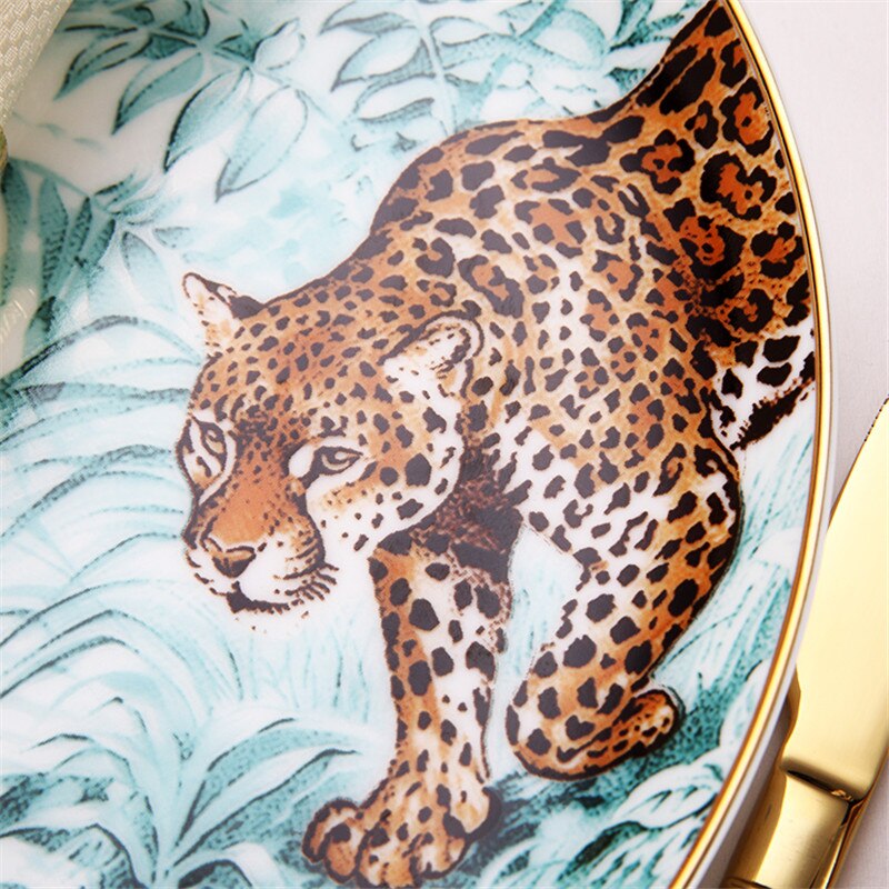 Jungle Luxury Ceramic Steak Western Dinner Plate Porcelain Kitchen Tableware Wedding 8/10 Inches Sales