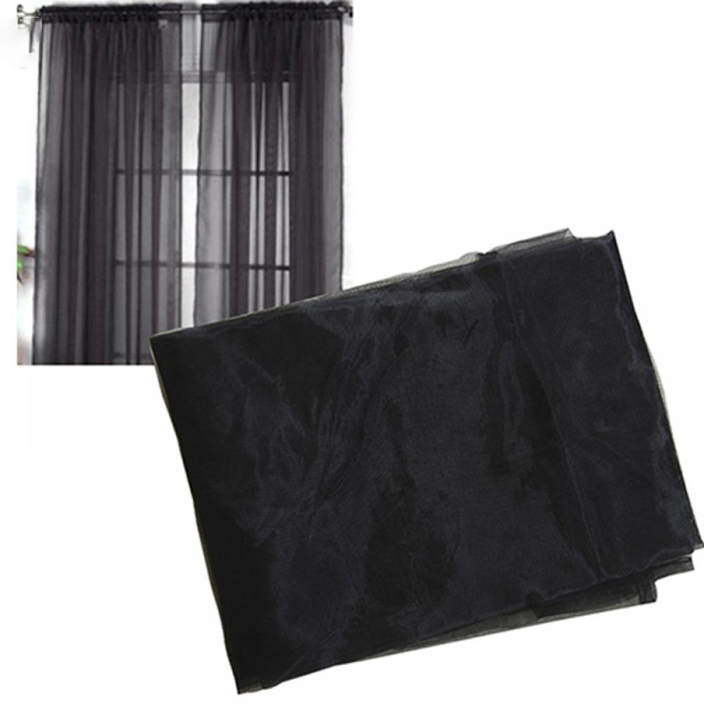 16 colori filato di vetro trasparente finestra mantovana tende bianche trasparenti soggiorno telecamera da letto finestra voilà tenda di tulle sulla asta: nero