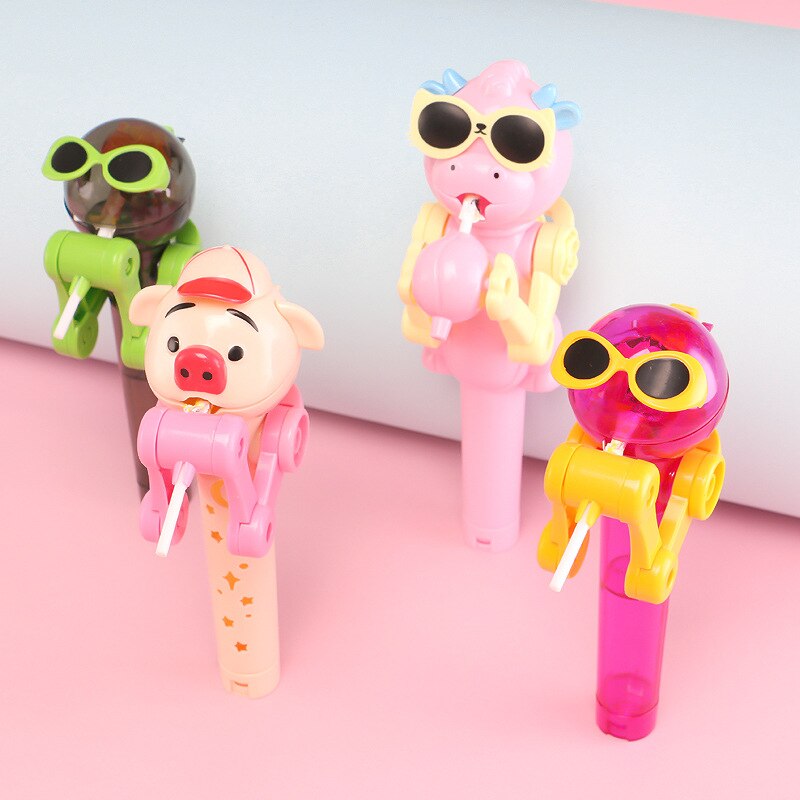1PCS Personality Toys Lollipop Holder Decompression Toys Lollipop Robot Candy Dustproof Storage Novelty Toy