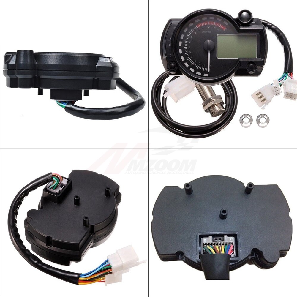 15000rpm Moderne Motorrad Digitale Licht LCD Digital Manometer Tachometer Tachometer Kilometerzähler Einstellbare Motorrad Tacho