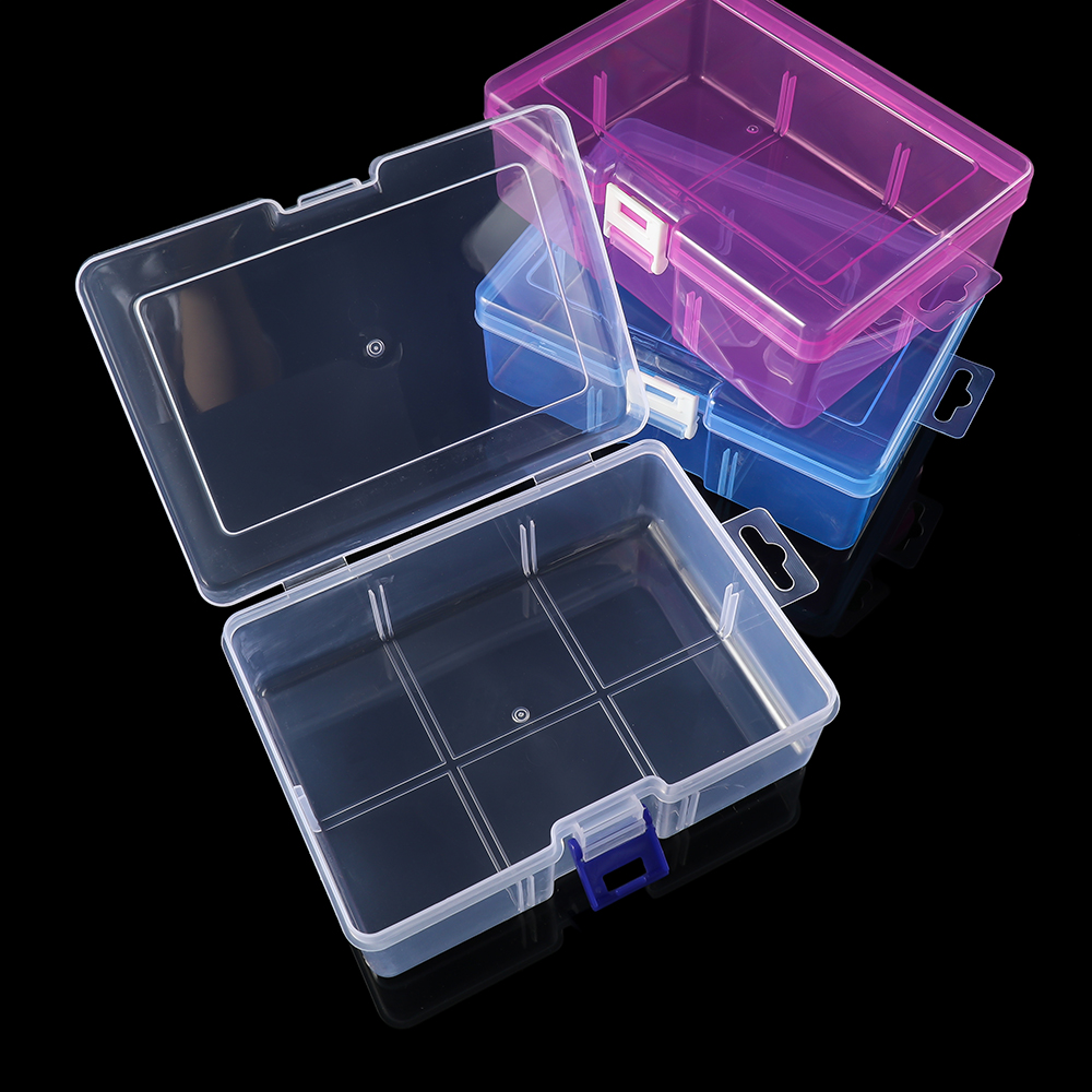Caja de plástico rectangular transparente, cajas de almacenamiento para accesorios de joyería, artículos pequeños para manualidades de cuentas DIY, 1 Uds.