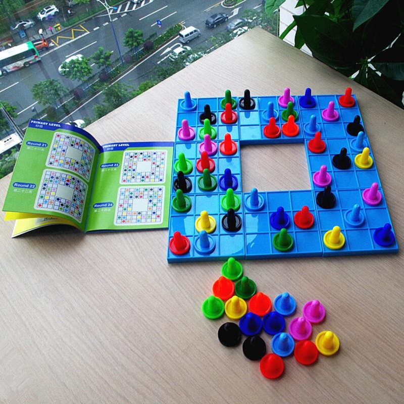 Farvet sudoku: logisk ræsonnement matematisk færdighedstræning 5-7-10 år gammelt legetøj til børn fra fly ac