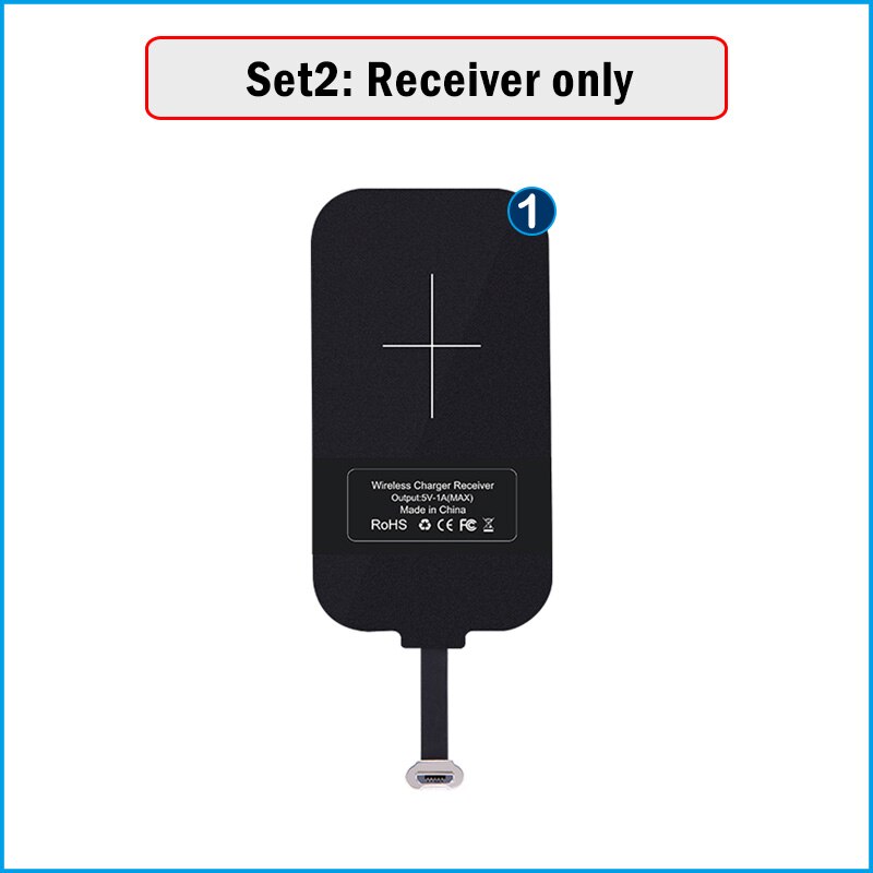 Adaptador de carga inalámbrica Qi para Huawei Honor 10i 20i 9 10 20 Lite Mate 10 Lite P Smart , cargador inalámbrico + receptor Micro USB: Receiver only