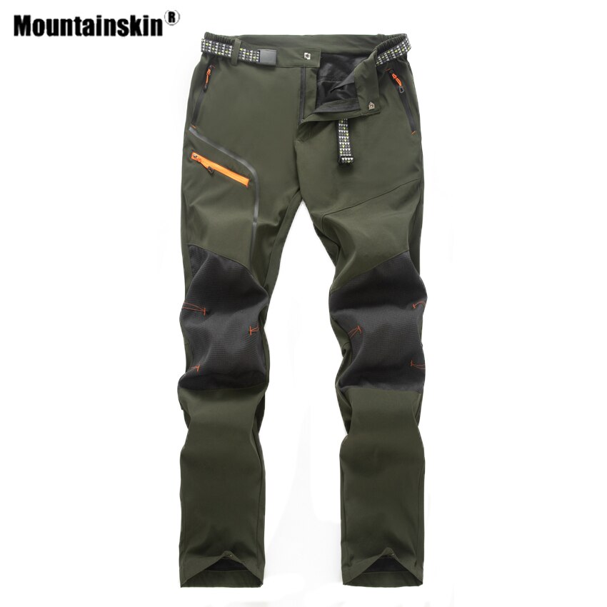Mountainskin Men&#39;s Hiking Oblique Zipper Quick Dry Pants Outdoor Camping Fishing Comfortable Climbing Breathable Trousers VA915