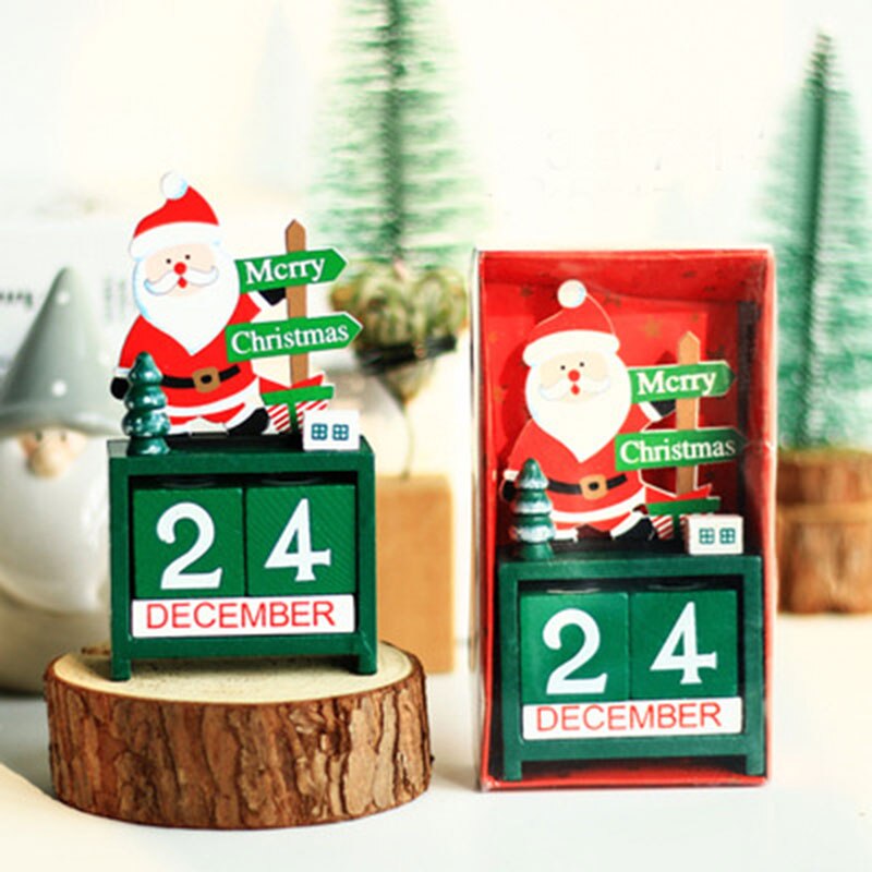 Calendario Vintage perpetuo Manual de madera, accesorio de escritorio para oficina, de Navidad, decoración del hogar