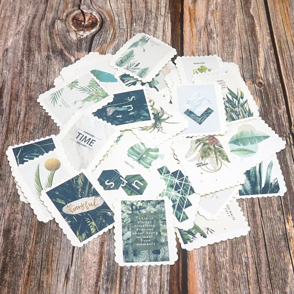 42PCS DIY Stickers Cute Plants Diary Paper Sealing Stickers Scrapbooking Diary Diy Album Stationery Stickers