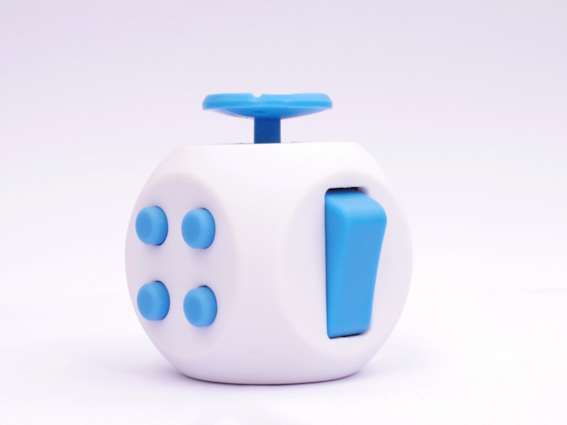 EDC Hand Für Autismus ADHS Angst Relief Fokus Kinder 12 Seiten Anti-Stress Magie Stress Zappeln Spielzeug: 6 White Blue