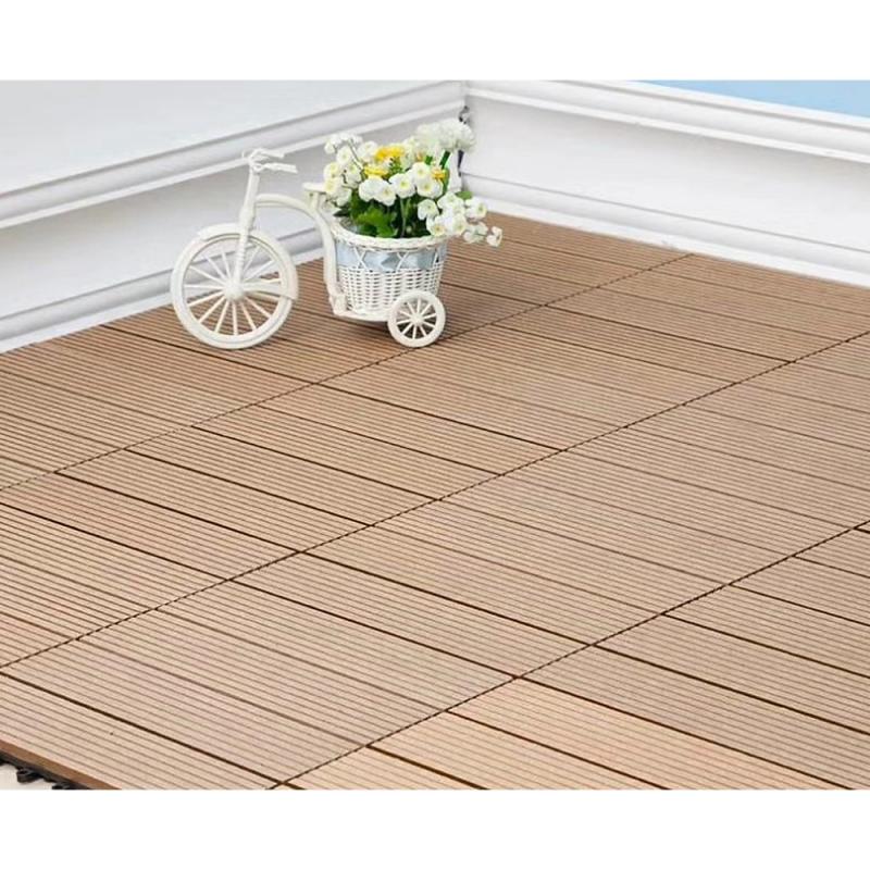 11pc Kunststoff Holz zusammengesetzt Bord Korrosions Wasserdicht Bord Modulare Verbund Holz Balkon DIY Spleißen Bord Balkon Boden