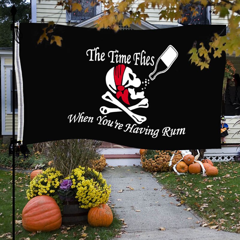90* 154cm 1 stk piratflag kranium flag lærred header banner polyester med messing tyller halloween temafest udendørs dekoration