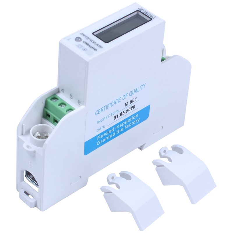 Digital Voltmeter Ammeter Wattmeter LCD Backlight Display DIN Rail KWH Meter AC 230V 5-100A RS485 Modbus Output: Default Title