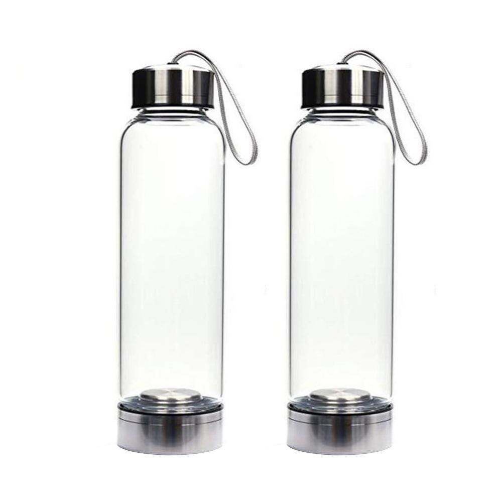 Glas Sport Water Fles Met Beschermende Zak 304 Roestvrij Staal Cup Drinkglas Outdoor Activiteiten Transparante Fles