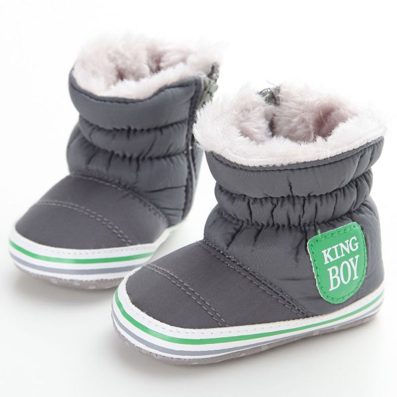 Baby Boy Snowboots Warm Pluche Winter Navy Baby Boot Peuter Schoenen Zachte Prewalker Schoen