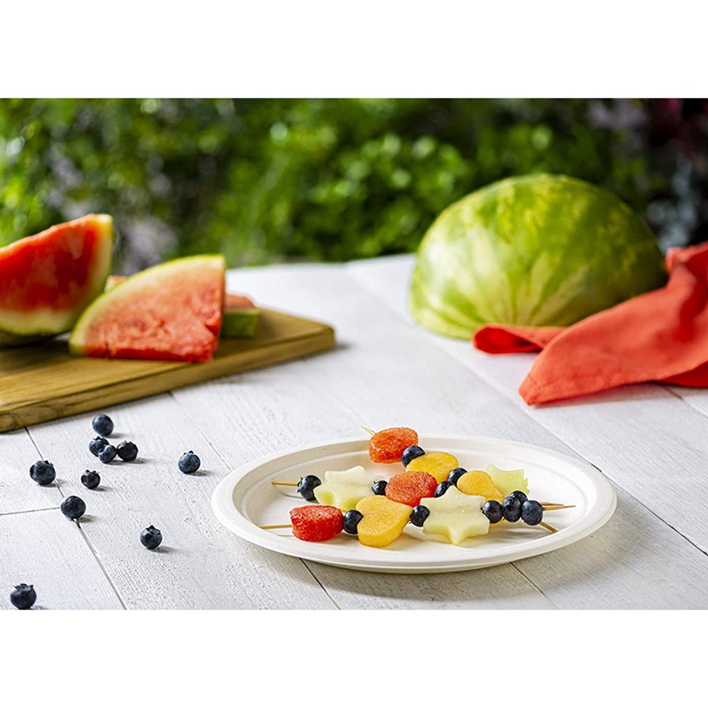 Compostable Heavy-Duty Plates Eco-Friendly Disposable Sugarcane Paper Plates Biodegradable Plates