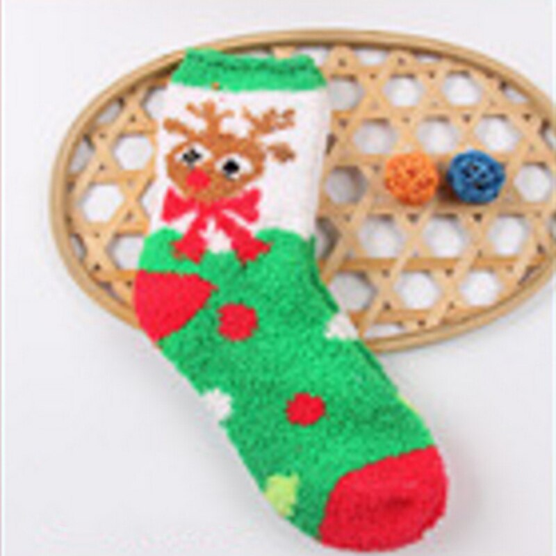 1 Pair Warm Soft Women Socks Winter Spring Christmas Woolen Socks Running Tennis Yoga Sports Socks For Girls Ladies DP968188: deer