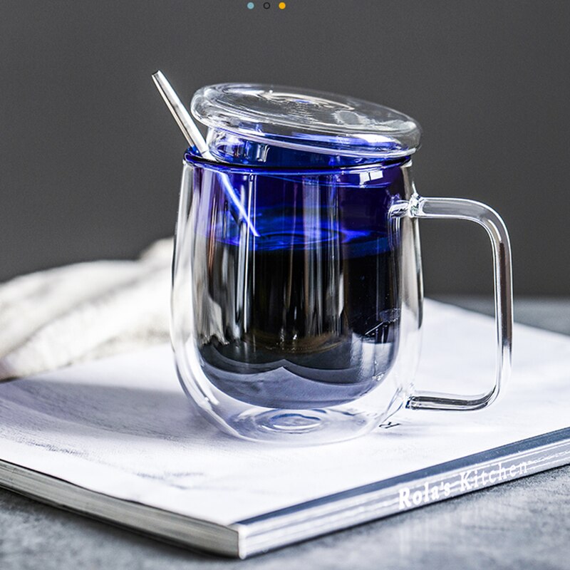 Nordisk stil varmebestandig dobbel vegg te glass kopp øl kaffekopp sett sunn drikke glass gjennomsiktig drikke