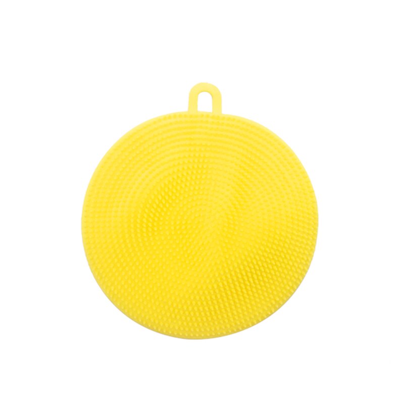 Plato de silicona lavador de esponja de frotar utensilio antibacteriano para limpieza de cocina, limpieza suave, cepillo utensilios de cocina antibacteriano: Yellow
