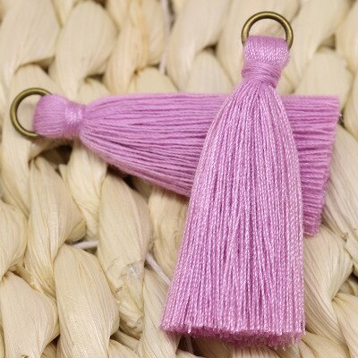 50 stuks/partij 4.5cm mini metalen ringen polyester katoen kwastjes diy hanger sieraden maken franje rand ambachtelijke kwastjes: 4
