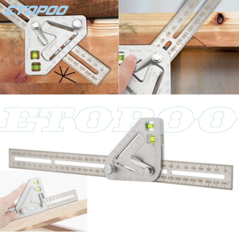 340mm Multi-function Rulers Woodworking triangle ruler Angle finder meter Measuring Tool