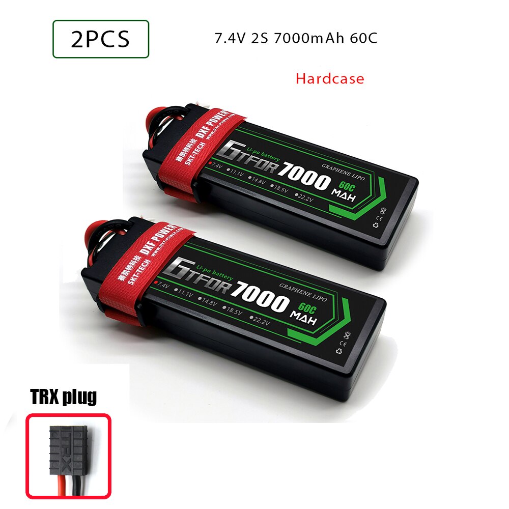 7.4V 5200 7000mAh 50C 60C 100C 120C GTFDR LiPo Battery Pack 2S HardCase For 1/8 1/10 RC Car Model Slash Emaxx