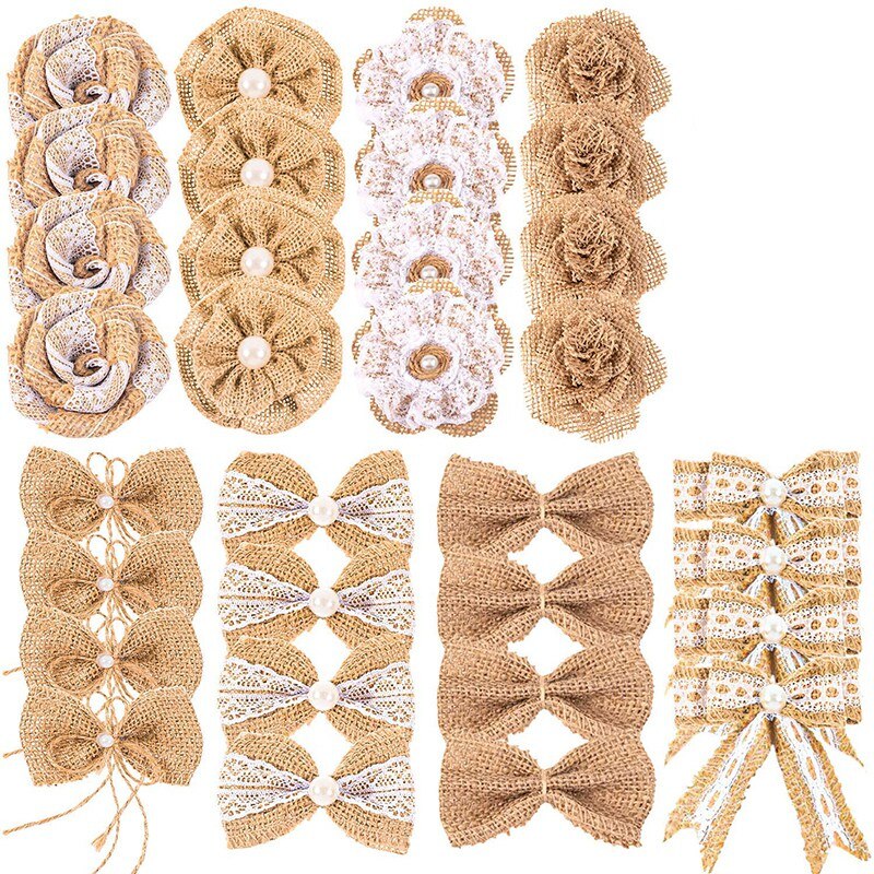Sackleinen Spitze Blume Perle Handgemachte Hochzeit und Party Dekoration: Ursprünglich Titel