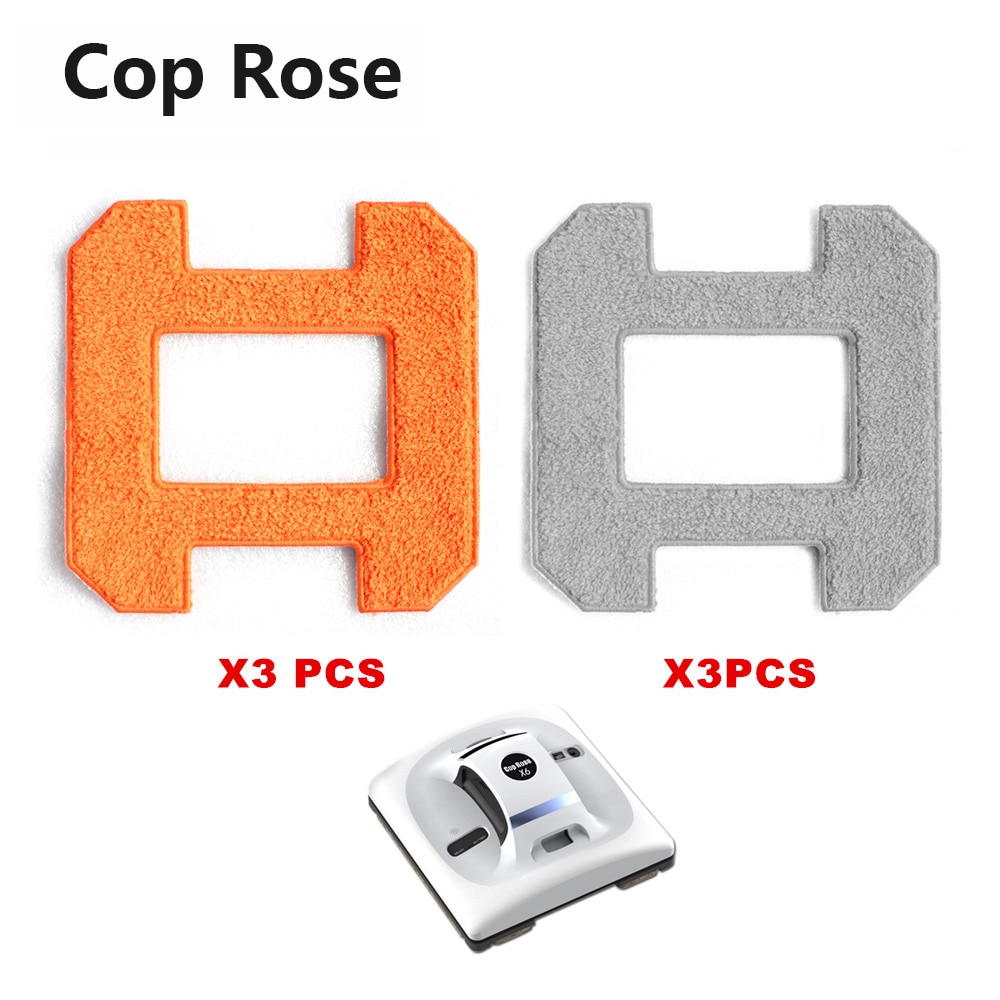 Cop Rose X6 Glazenwassen Robot Fiber Dweilen Doeken 4Pcs Voor Glazenwassen Vacuüm Robot X6