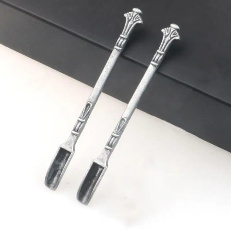Nowy wielofunkcyjny mini metal Kawa proszek łyżka Miedź szufelka z pierścień zastawa stołowa klasyczny królewski złoto ornament łopata malutki łyżka: zielony