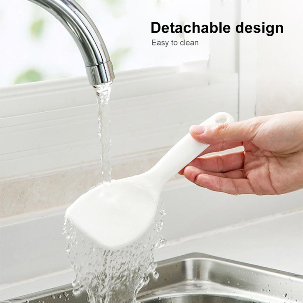 Cuchara de arroz de pie con apertura automática y cierre a prueba de polvo caja de cubierta desmontable cocinar cuchara de arroz accesorios de cocina