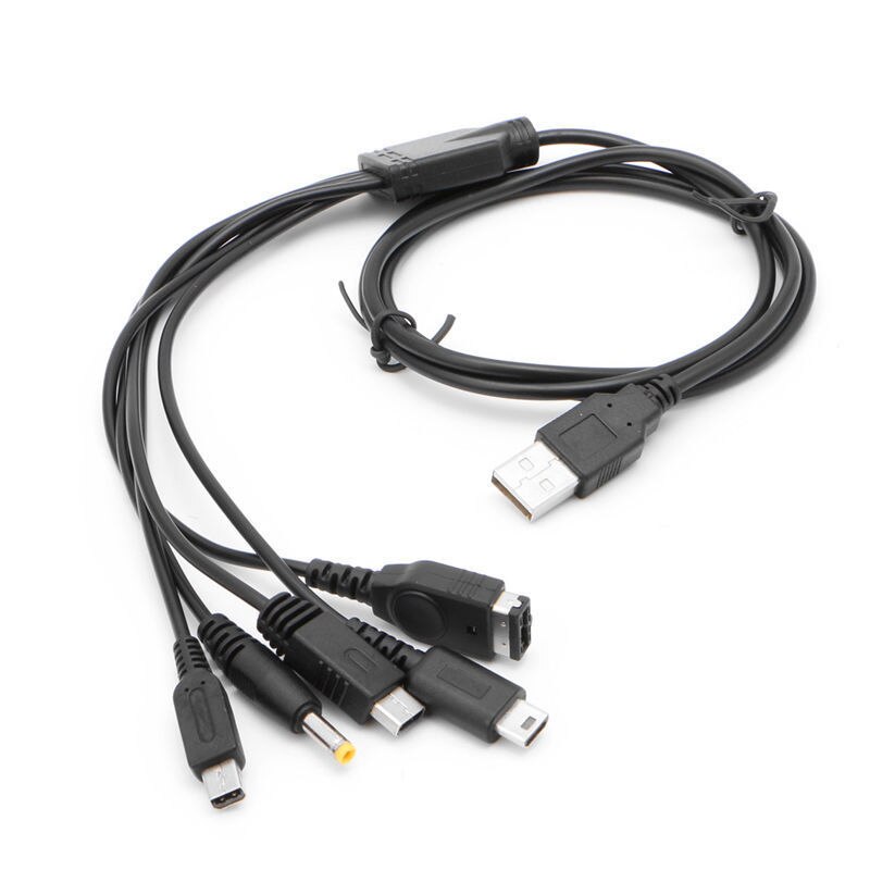 5 in 1 Usb-oplaadkabel voor GBA SP WII U 3DS NDSL XL DSI PSP Voor Nintendo