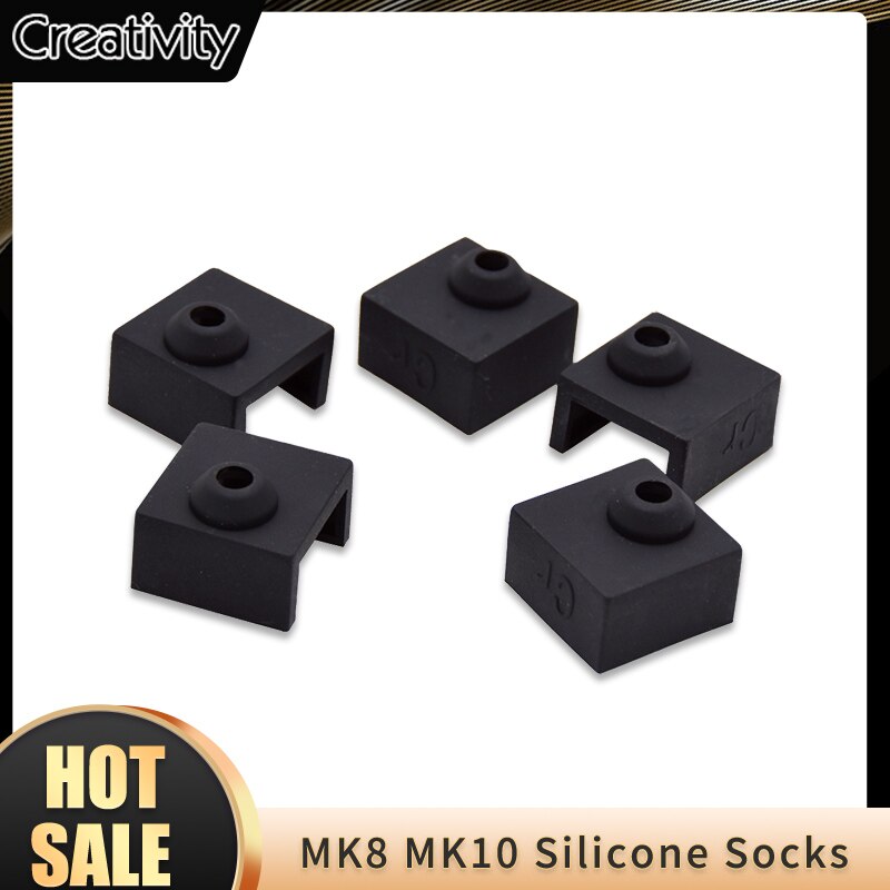 3/5 PCS 3D Printer MK8 Protective Silicone Sock Cover Case for Ender3, CR10,10S,S4,S5 Anet A8 MK7/MK8/MK9 Hotend Heater Block