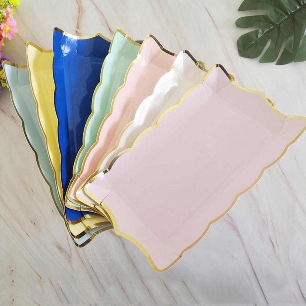 Fruit Plate Disposable Multifunctional Large Capacity Colorful Rectangular Disposable Plate Dinnerware for Picnic Tableware