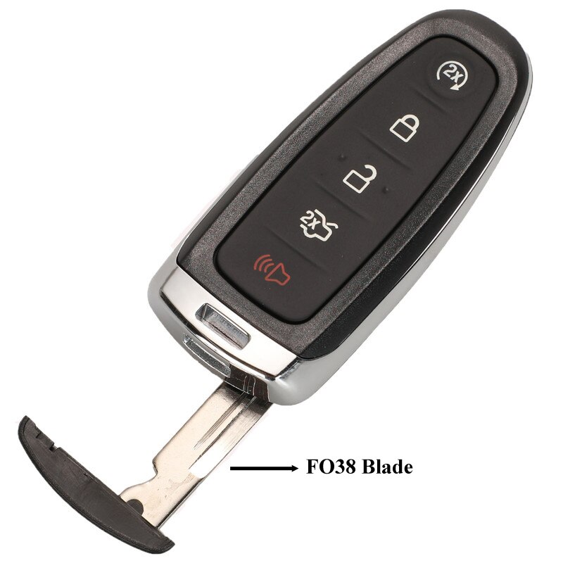 jingyuqin Replacement Key Shell for Ford Edge Escape Flex Explorer Taurus 5Button Remote Fob Cover Case Housing FO38 HU101 Blade: FO38