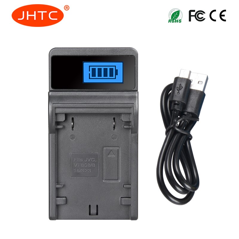 JHTC USB batteria caricabatterie BN-VF808 BN-VF808U BN-VF815 BN-VF823 BNVF808 VF808 per JVC BN-GZ-MG130 GZ-MG131 MG132 MG133 Liion Batteria